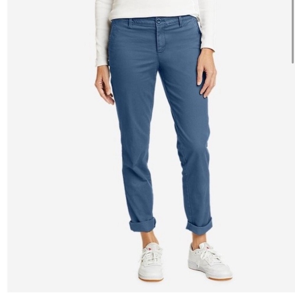 Eddie Bauer Stretch Legend Wash Boyfriend Chino Pants Blue